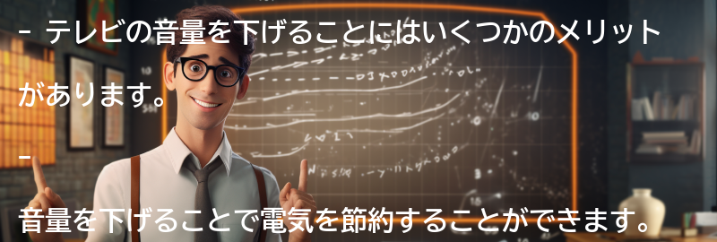テレビの音量を下げることのメリットの要点まとめ