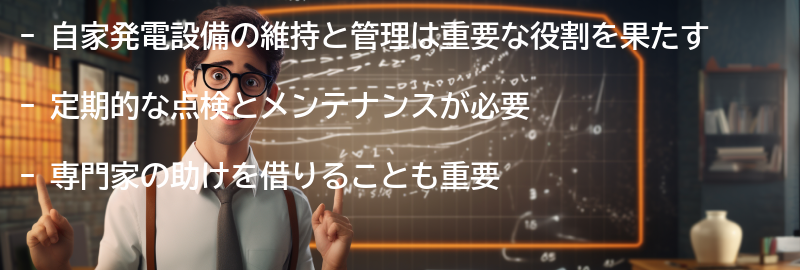 自家発電設備の維持と管理の要点まとめ