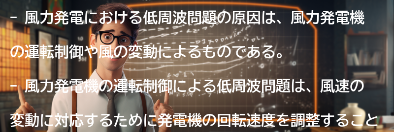 風力発電における低周波問題の原因の要点まとめ