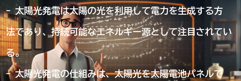 太陽光発電の基本知識の要点まとめ