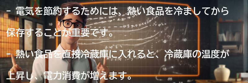 節電と食品の鮮度の関係の要点まとめ