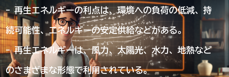 再生エネルギーの利点の要点まとめ