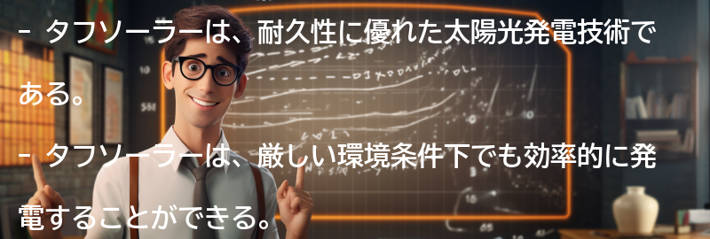 タフソーラーとは何か?の要点まとめ