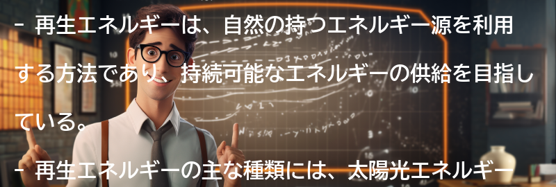 再生エネルギーの種類の要点まとめ
