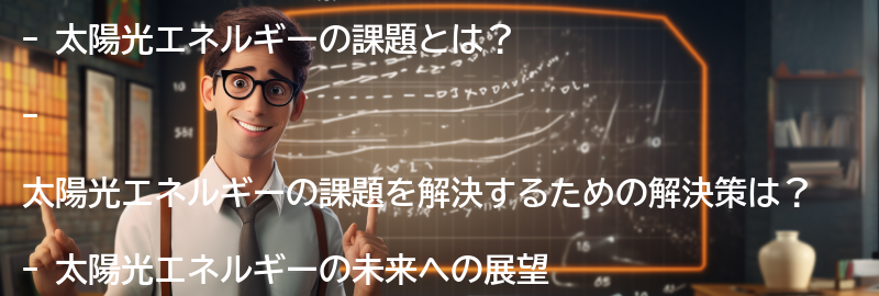 太陽光エネルギーの課題と解決策の要点まとめ