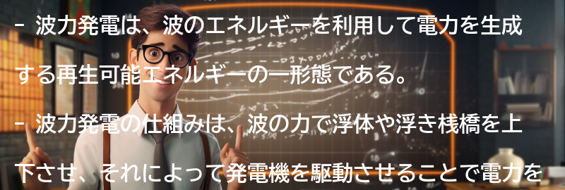 波力発電の仕組みと技術の要点まとめ