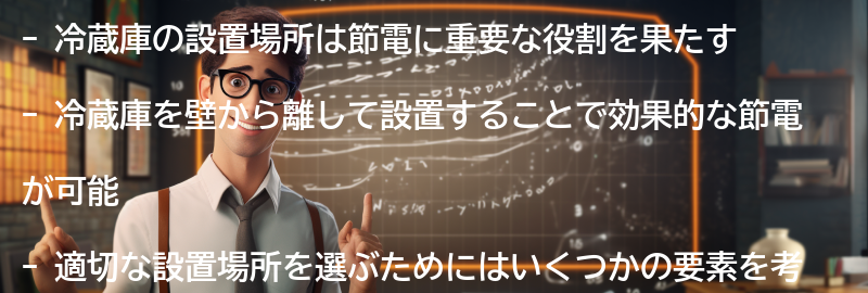 冷蔵庫の設置場所の重要性の要点まとめ