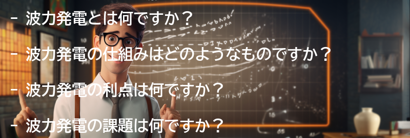 波力発電に関するよくある質問と回答の要点まとめ