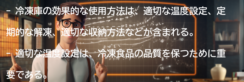 冷凍庫の効果的な使用方法とは?の要点まとめ