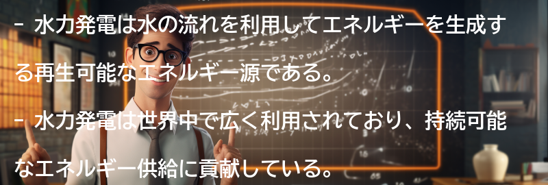 水力発電:の要点まとめ