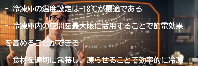 冷凍庫の温度設定と節電のポイントの要点まとめ