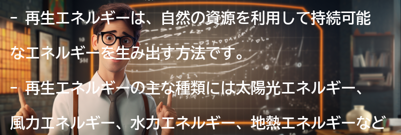 再生エネルギーとは何か?の要点まとめ