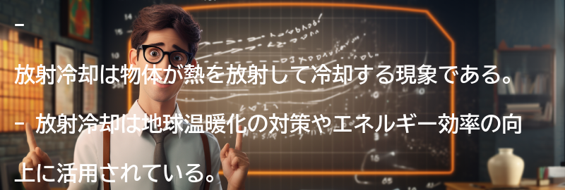 放射冷却とはどのような原理で機能するのか?の要点まとめ