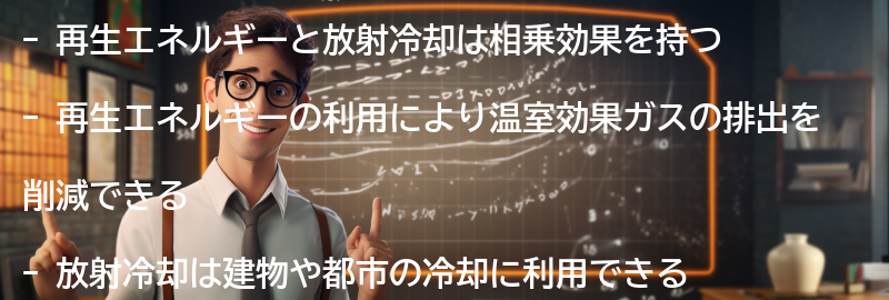 再生エネルギーと放射冷却の相乗効果についての要点まとめ