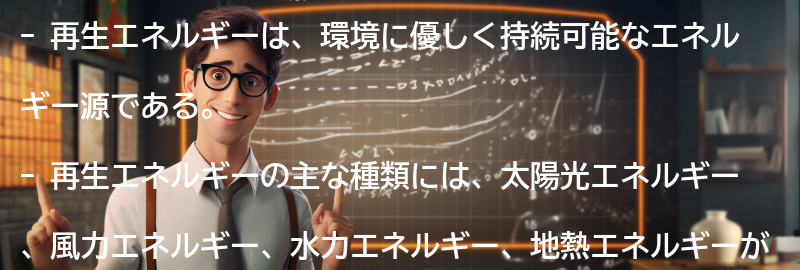 再生エネルギーの種類とその利点の要点まとめ