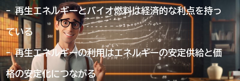再生エネルギーとバイオ燃料の経済的利点の要点まとめ