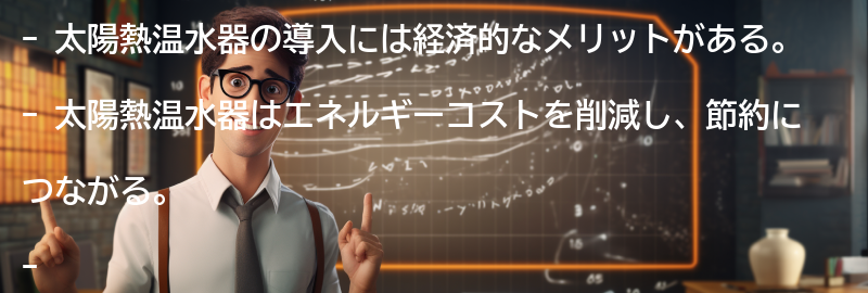 太陽熱温水器の導入による経済的なメリットの要点まとめ