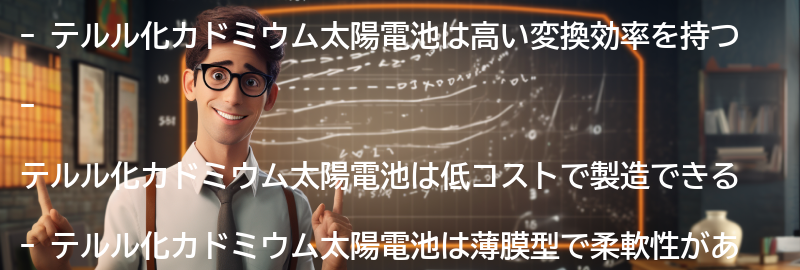 テルル化カドミウム太陽電池の応用例の要点まとめ