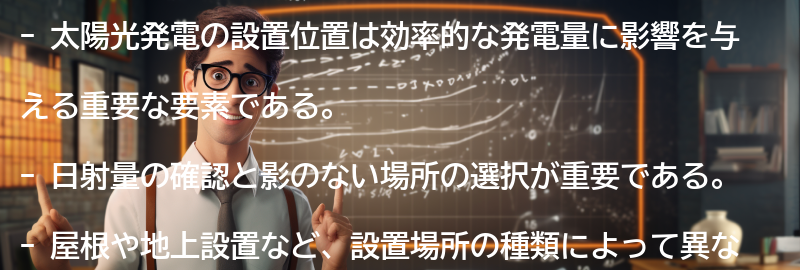 設置位置の選択における注意点の要点まとめ