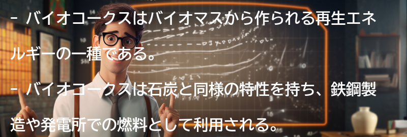 再生エネルギーとしてのバイオコークスの利用方法の要点まとめ