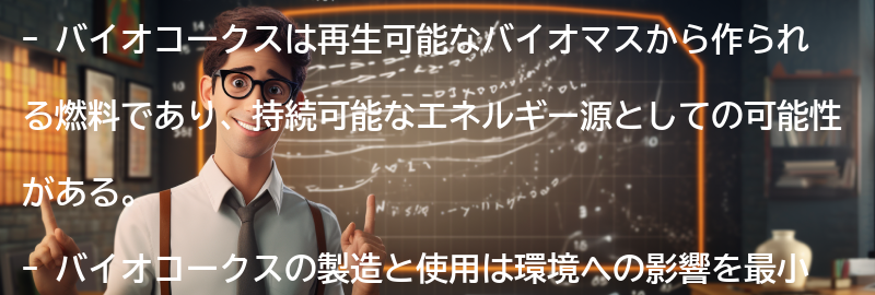 バイオコークスの持続可能性と環境への影響の要点まとめ
