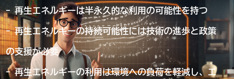 再生エネルギーの半永久的な利用の可能性の要点まとめ
