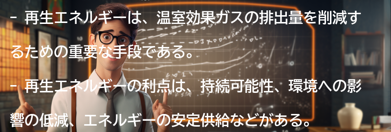 再生エネルギーの利点の要点まとめ