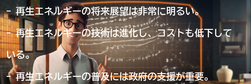 再生エネルギーの将来展望の要点まとめ